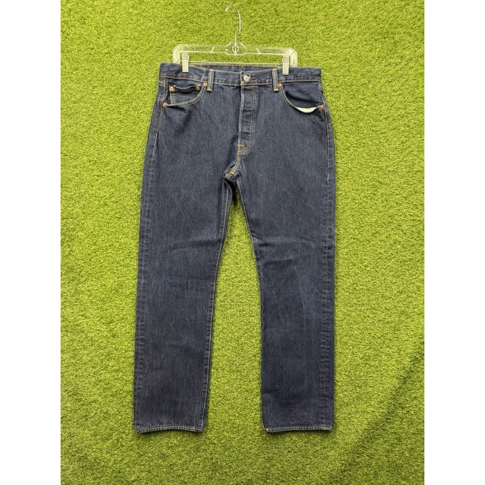 Levis 501 xx Jeans Mens 36x32 Dark Wash Denim Work Black Label Cotton Button Fly